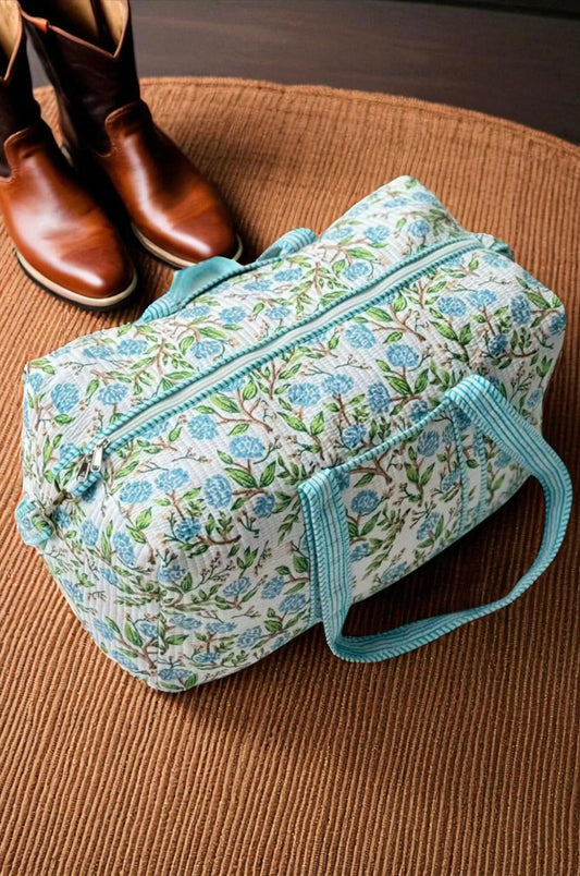 PREORDER Kingsley Blue Floral Duffle Bag