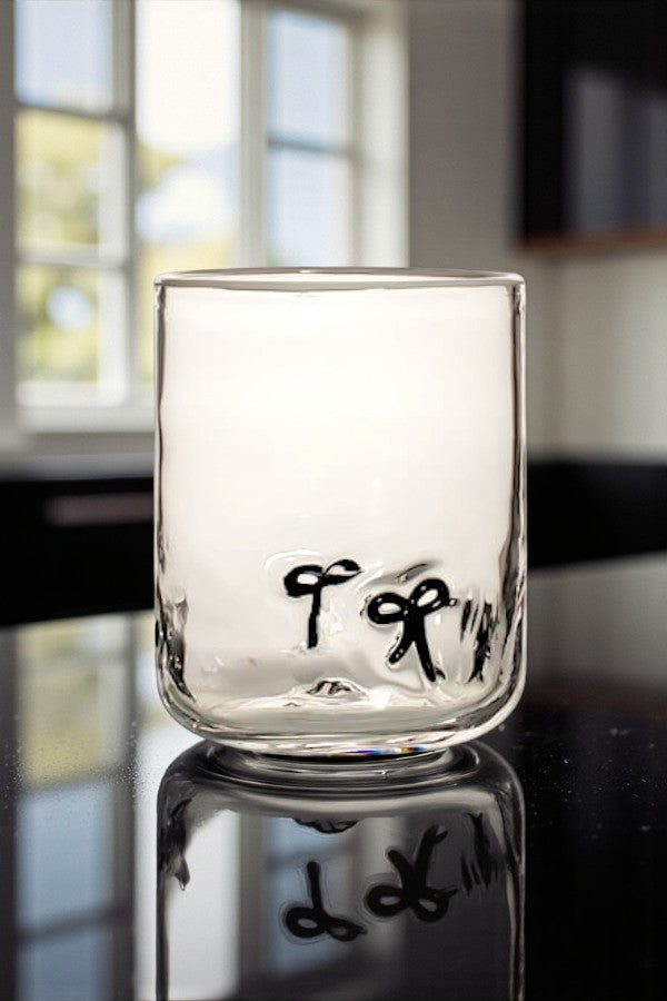 PREORDER Black Bow Drinking Glass