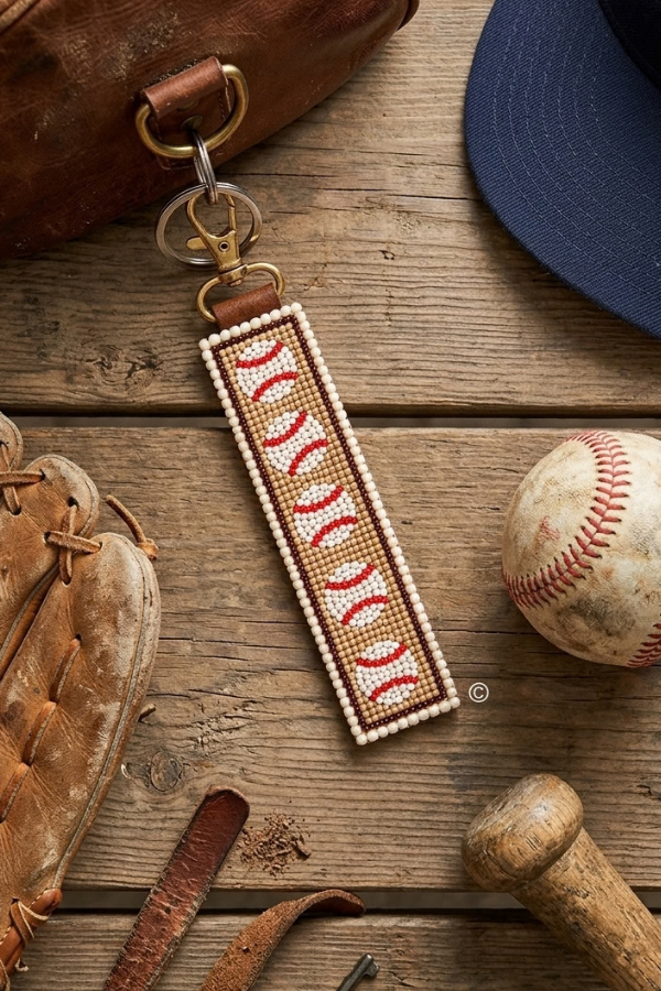 Hey Batter Batter Beaded Keychain PREORDER