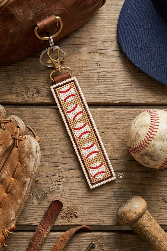 Hey Batter Batter Beaded Keychain PREORDER