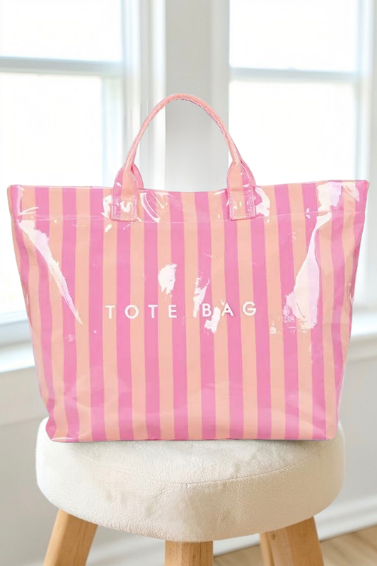 PREORDER Pink and Orange Striped TOTE BAG