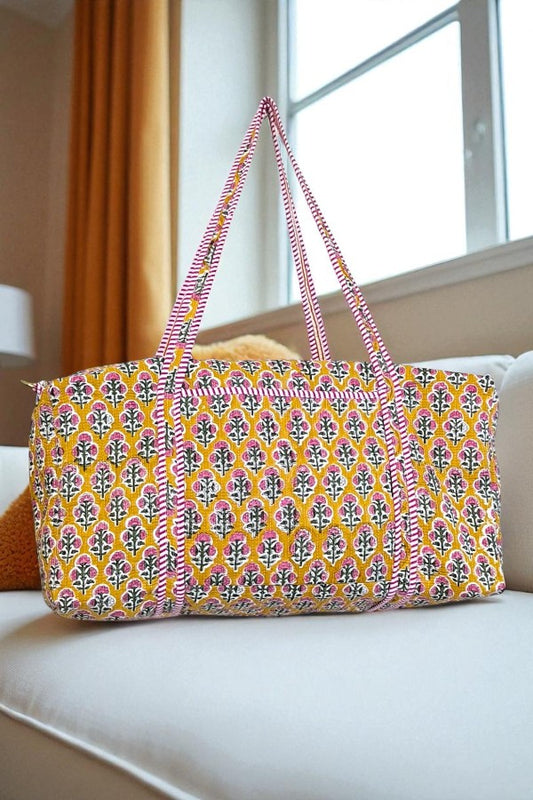 PREORDER Bright Side Yellow Floral Duffle Bag