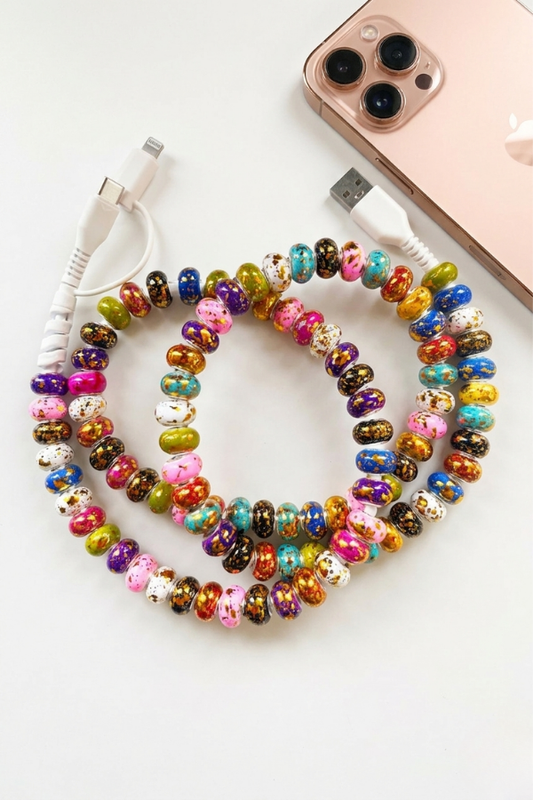 Multi-Colored Confetti Beaded Cord Charger PREORDER