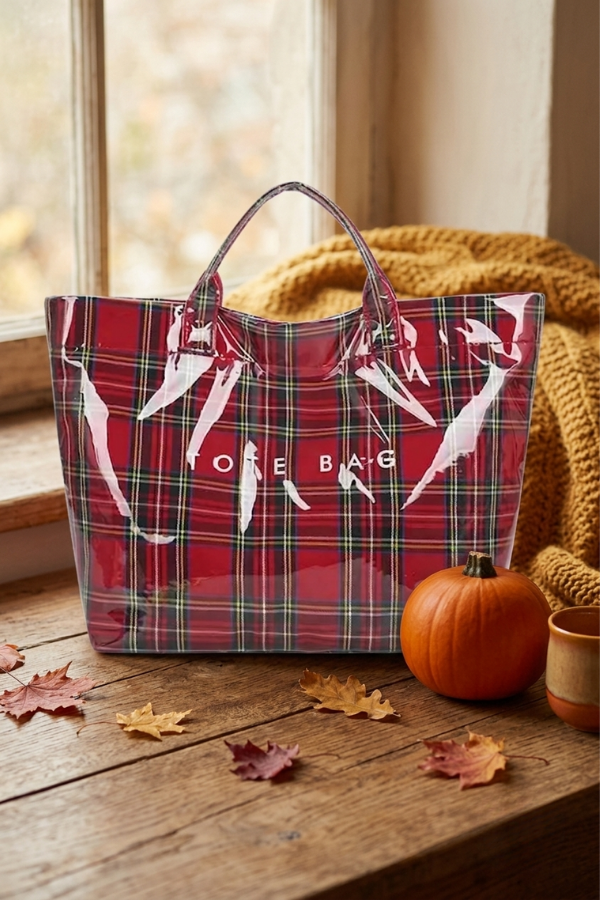 Red Plaid TOTE BAG PREORDER