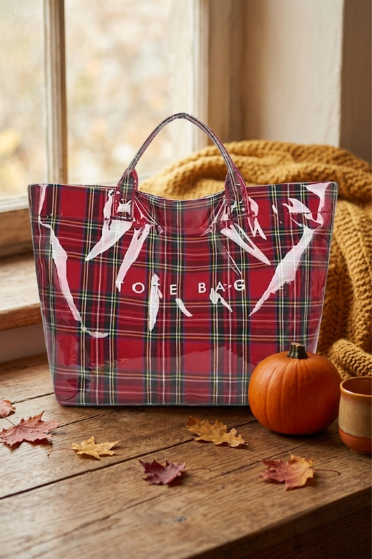 Red Plaid TOTE BAG PREORDER