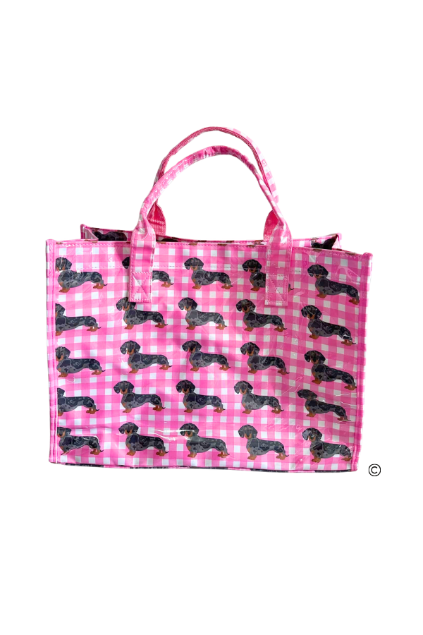 The Chloe Pink Gingham Vinyl Tote Bag PREORDER