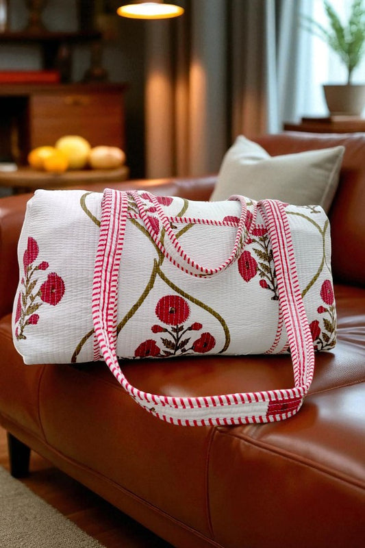 PREORDER Ellison Burgundy Floral Duffle Bag