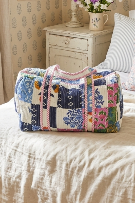 Luna Floral Patchwork Print Duffel Bag PREORDER