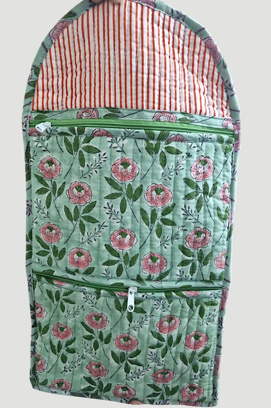 PREORDER Freya Green Floral Jewelry Pouch