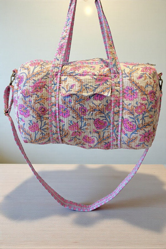 PREORDER Birdie Pink Floral Duffel Bag