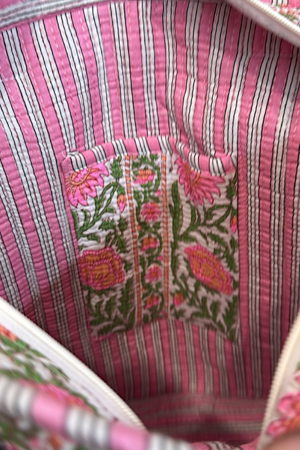 PREOREDER Ronan Green and Pink Floral Tote Bag