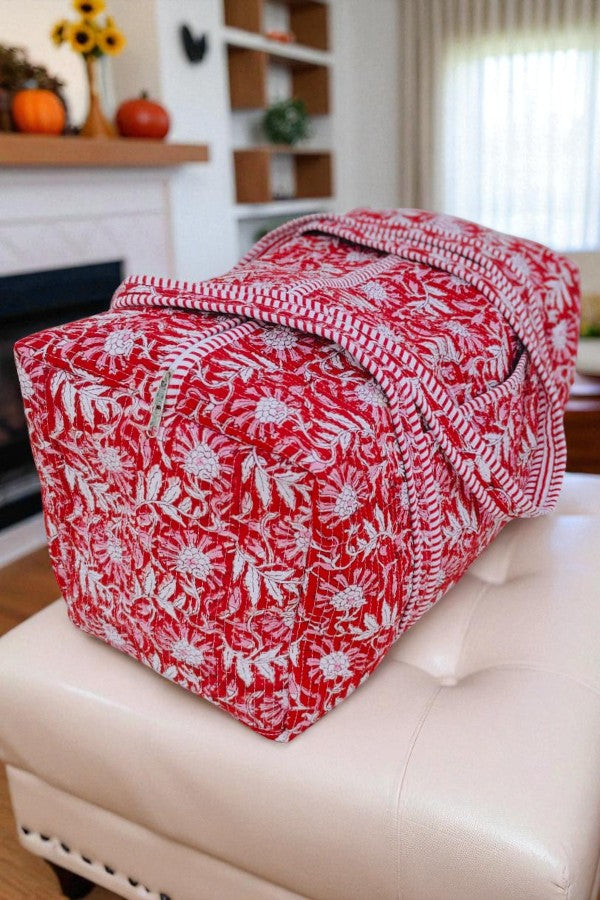 PREORDER Hampton Red Floral Duffle Bag