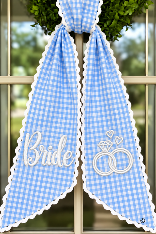 Something Blue Wreath Sash© PREORDER