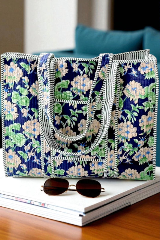 PREORDER Merritt Blue Floral Tote Bag