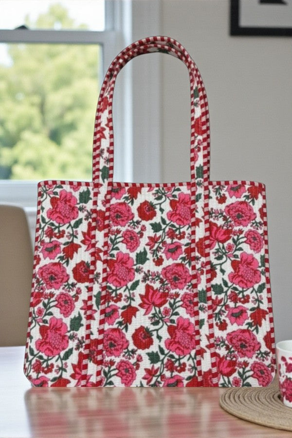 Poppy Lane Pink Floral Tote Bag