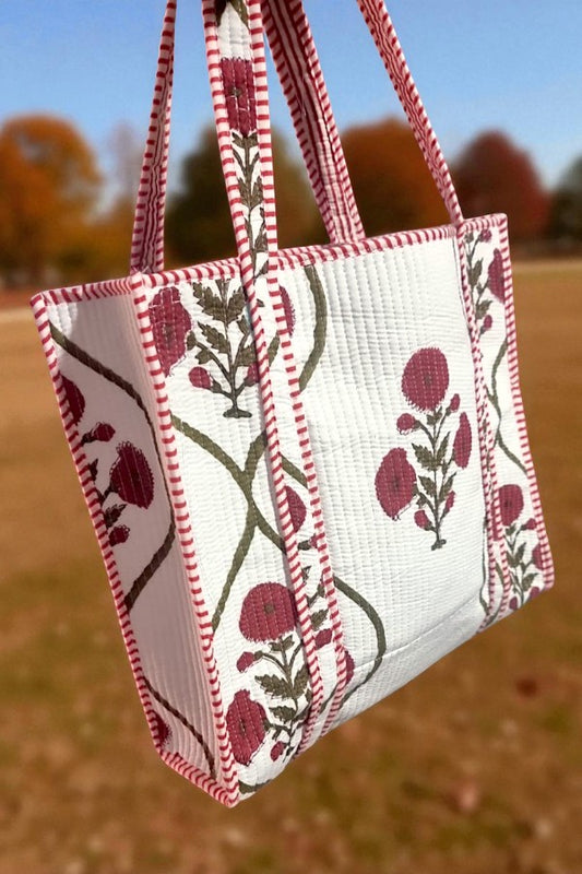 PREORDER Ellison Burgundy Floral Tote Bag