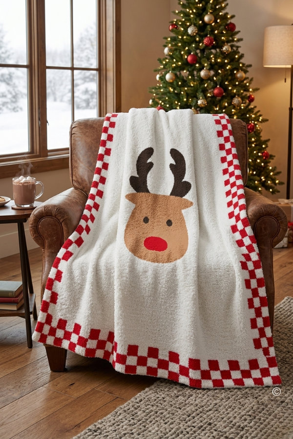 Santa's Sweetheart Reindeer Blanket PREORDER