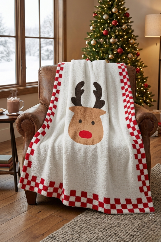 Santa's Sweetheart Reindeer Blanket PREORDER