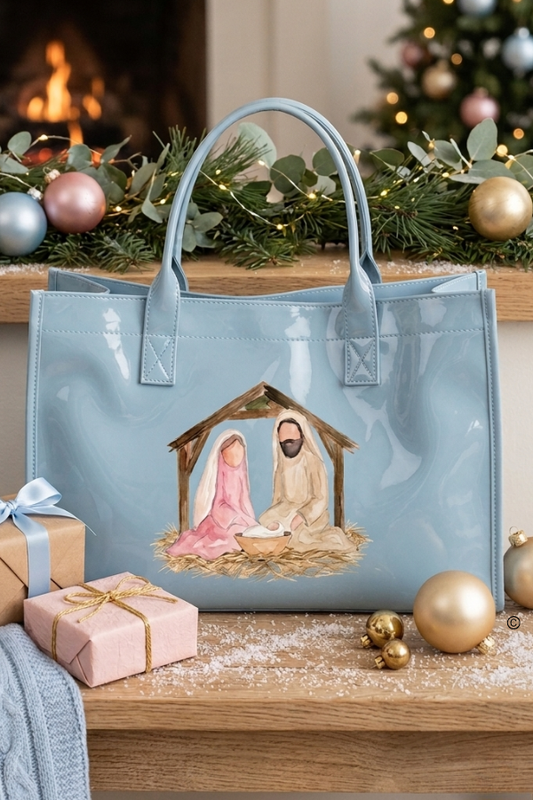 A Sweet Noel Blue Vinyl Tote© PREORDER