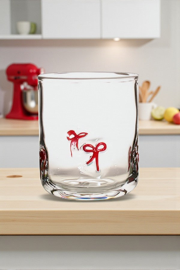 PREORDER Red Bow Drinking Glass