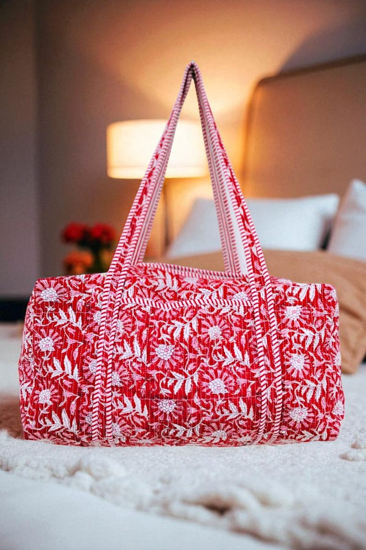 PREORDER Hampton Red Floral Duffle Bag
