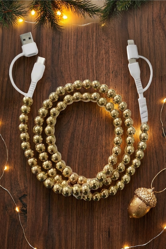 Gold Beaded Charging Cord PREORDER