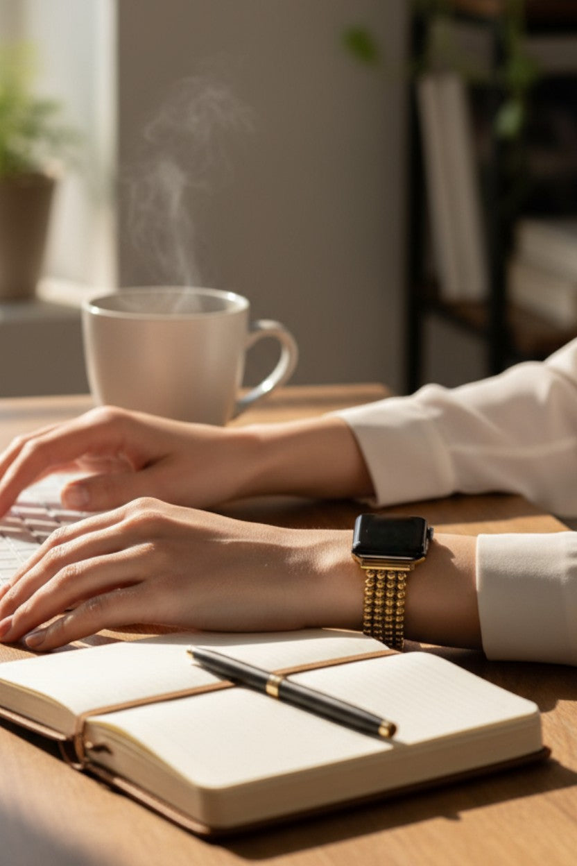 Margot Gold Beaded Smartwatch Band