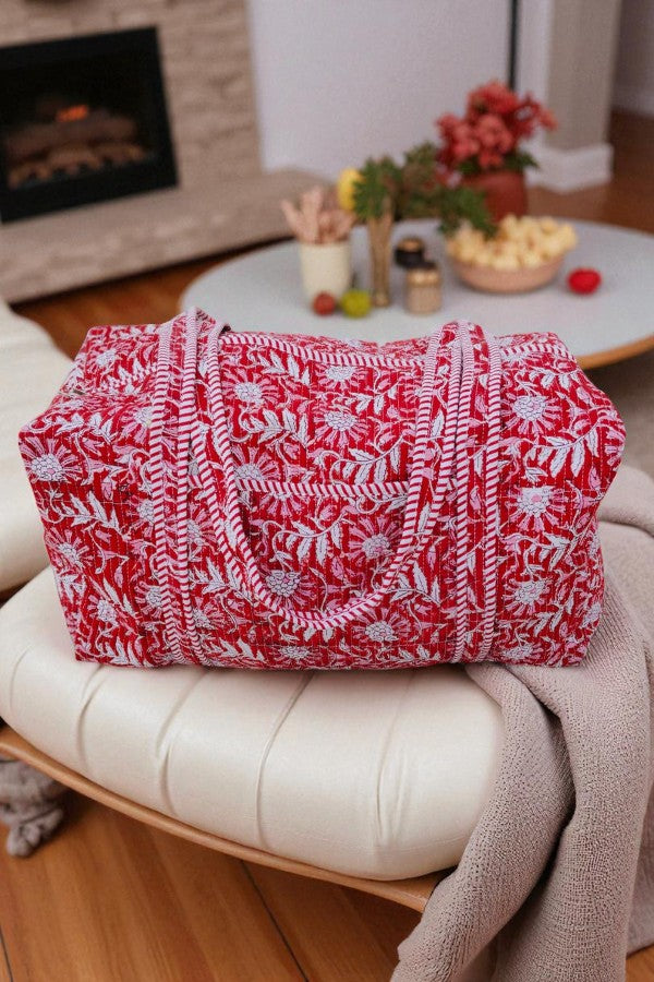 PREORDER Hampton Red Floral Duffle Bag