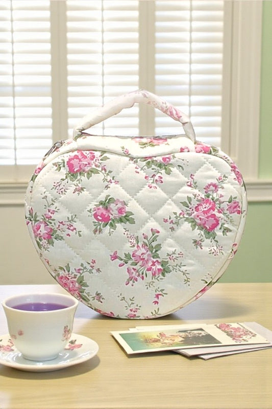 PREORDER Gianna Pink Floral Heart Shaped Bag