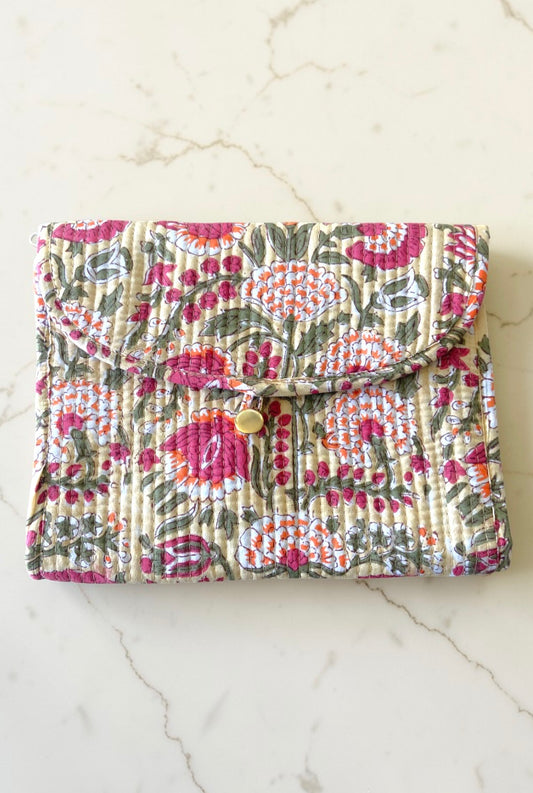 PREORDER Charlie Hot Pink Floral Jewelry Pouch