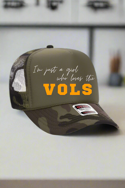 PREORDER I’m Just a Girl Vols Camo Embroidered Hat