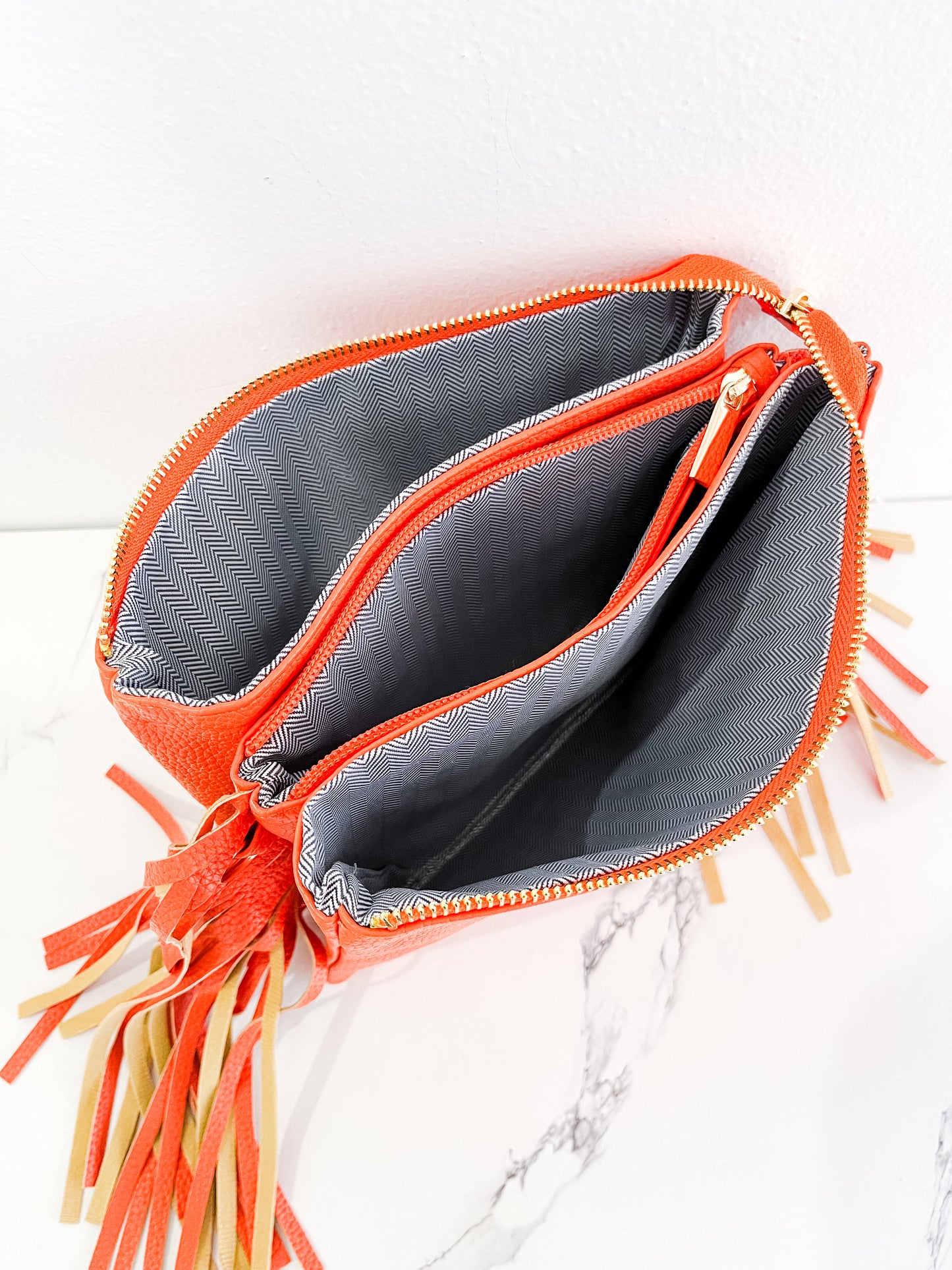 Sedona Orange Fringe Bag