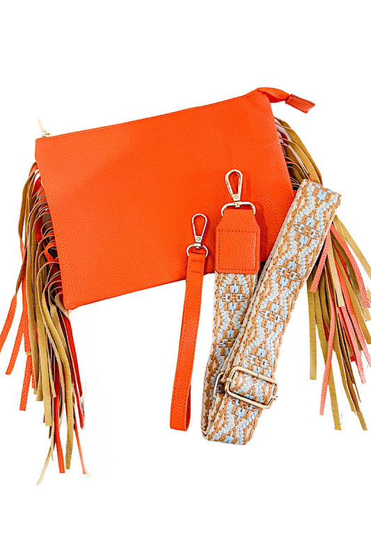 Sedona Orange Fringe Bag