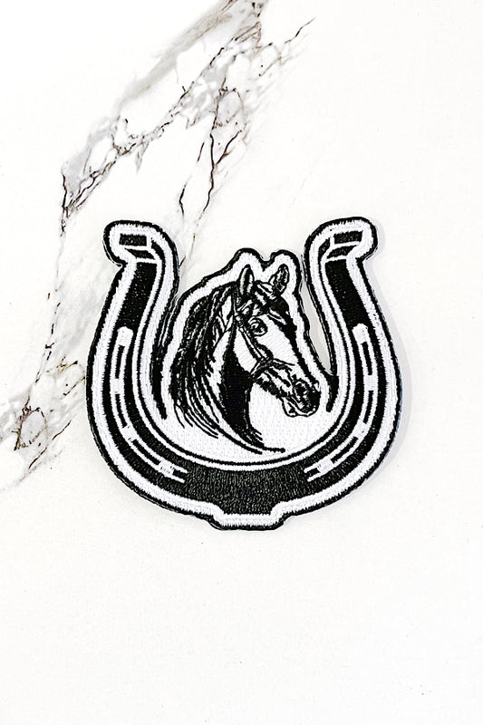 Horse and Horseshoe Embroidered Patch