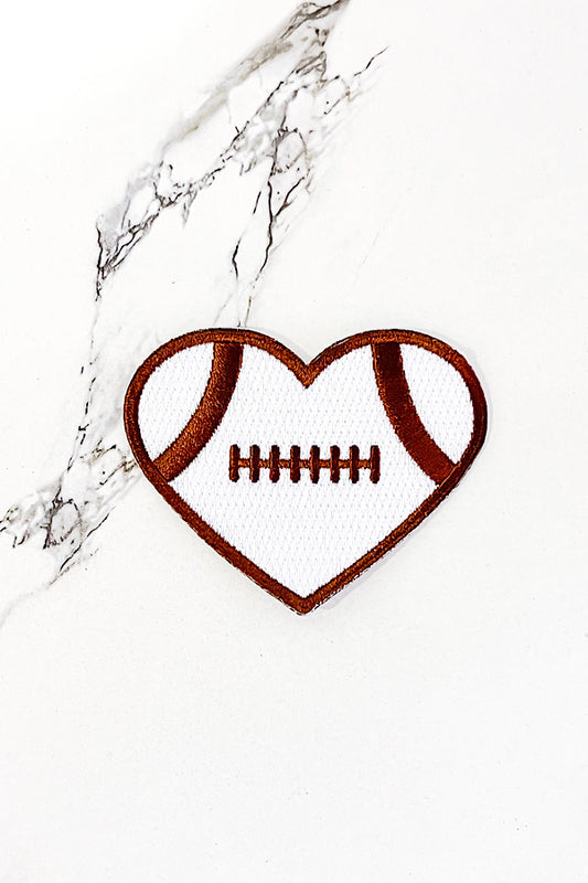 Football Heart Embroidered Patch