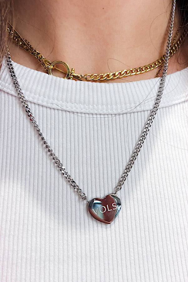 Go VOLS Go Engraved Silver Necklace