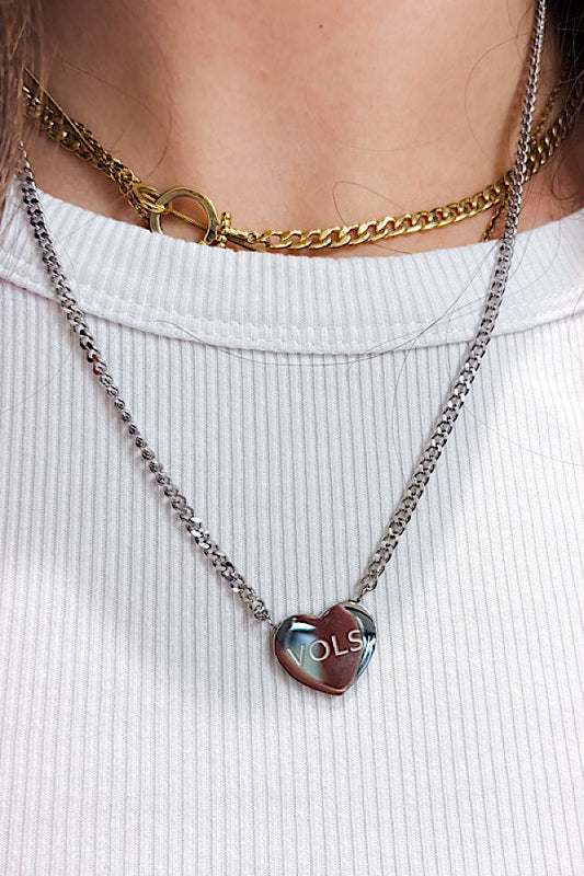 Go VOLS Go Engraved Silver Necklace