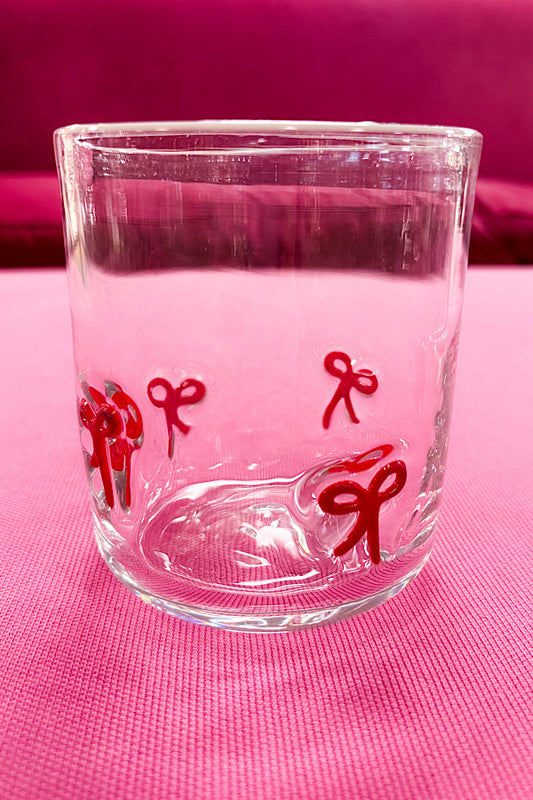 PREORDER Red Bow Drinking Glass