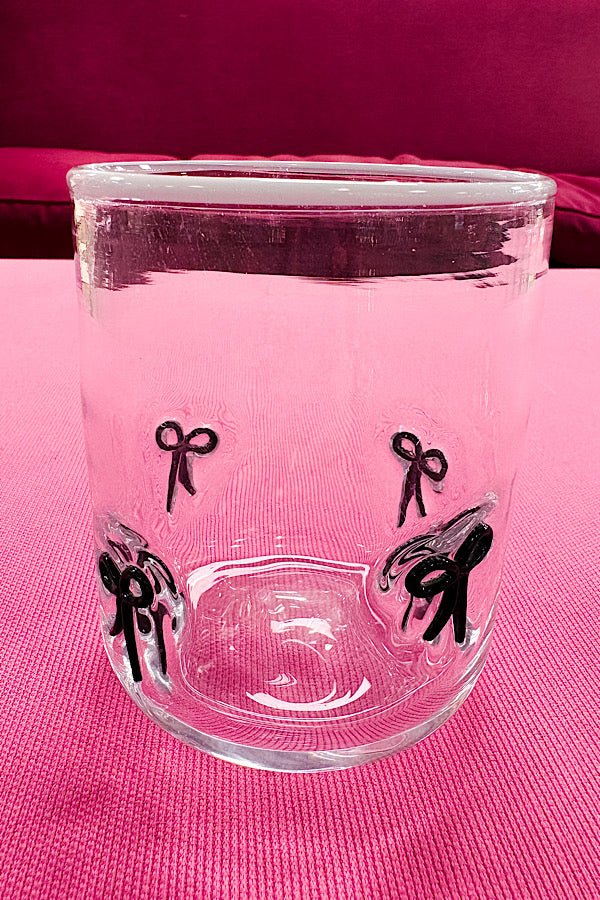 Black Bow Drinking Glass