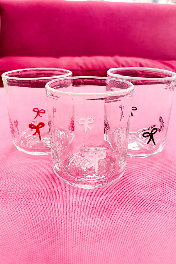 PREORDER Red Bow Drinking Glass