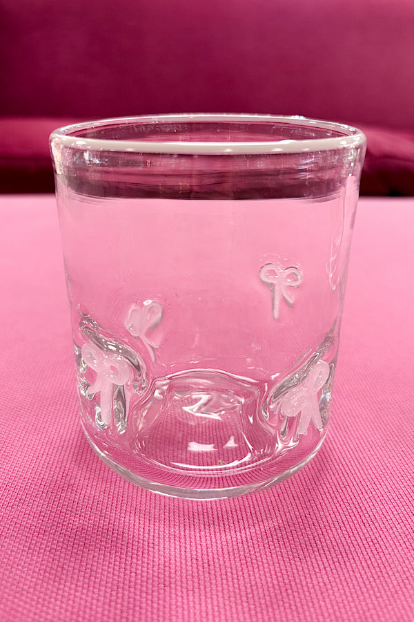 Light Pink Bow Drinking Glass