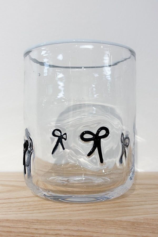 Black Bow Drinking Glass