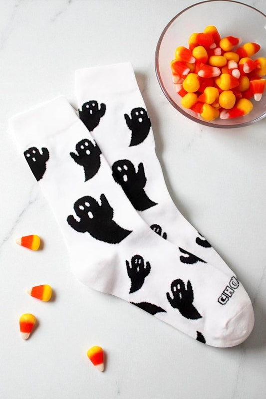 PREORDER White Halloween Ghost Socks
