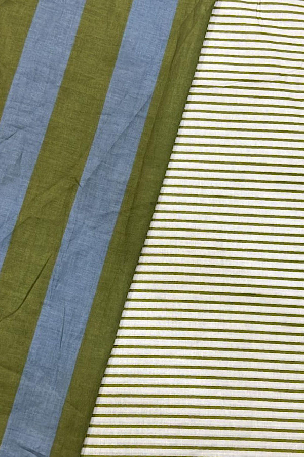 PREORDER Dune Green and Blue Striped Cosmetic Bag