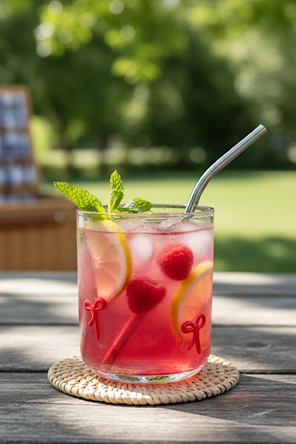 PREORDER Red Bow Drinking Glass