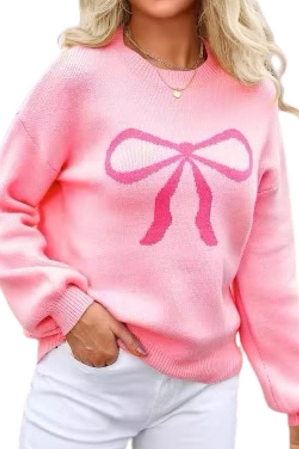 Ella Pink Bow Sweater