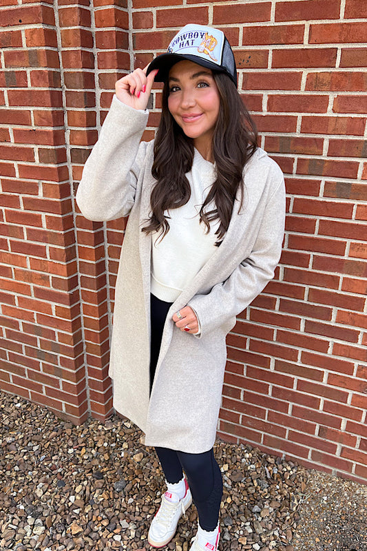 Juliette Taupe Mid-Length Coat