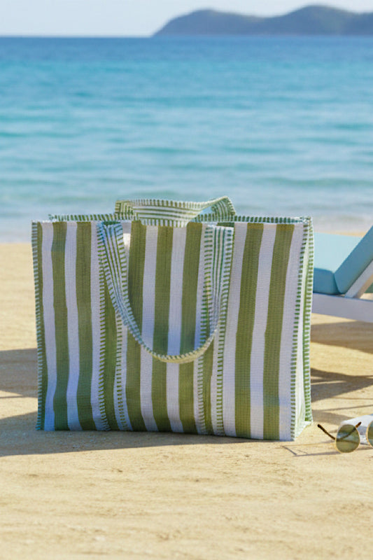 PREORDER Dune Green and Blue Striped Tote Bag