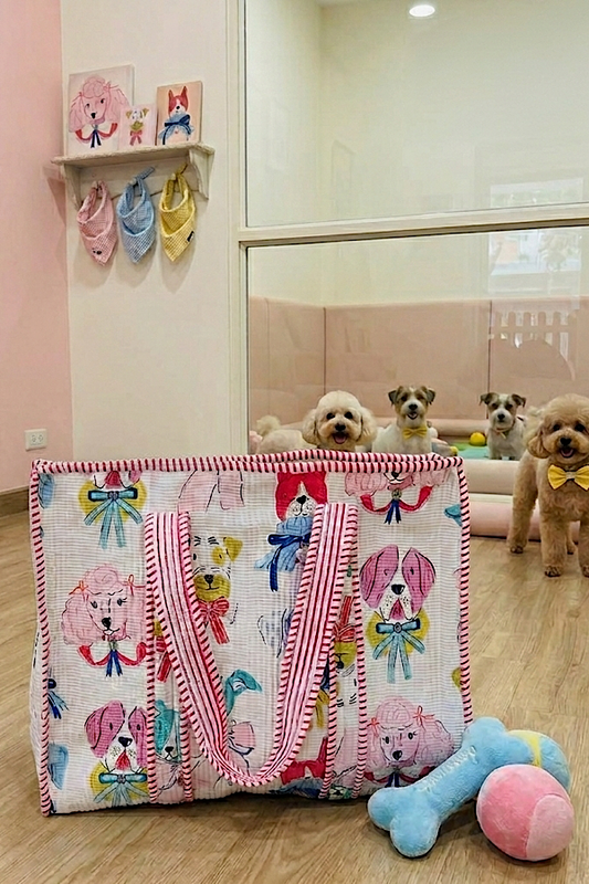 PREORDER Pups in Bows Tote Bag