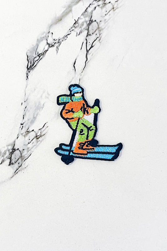 Skier Embroidered Patch